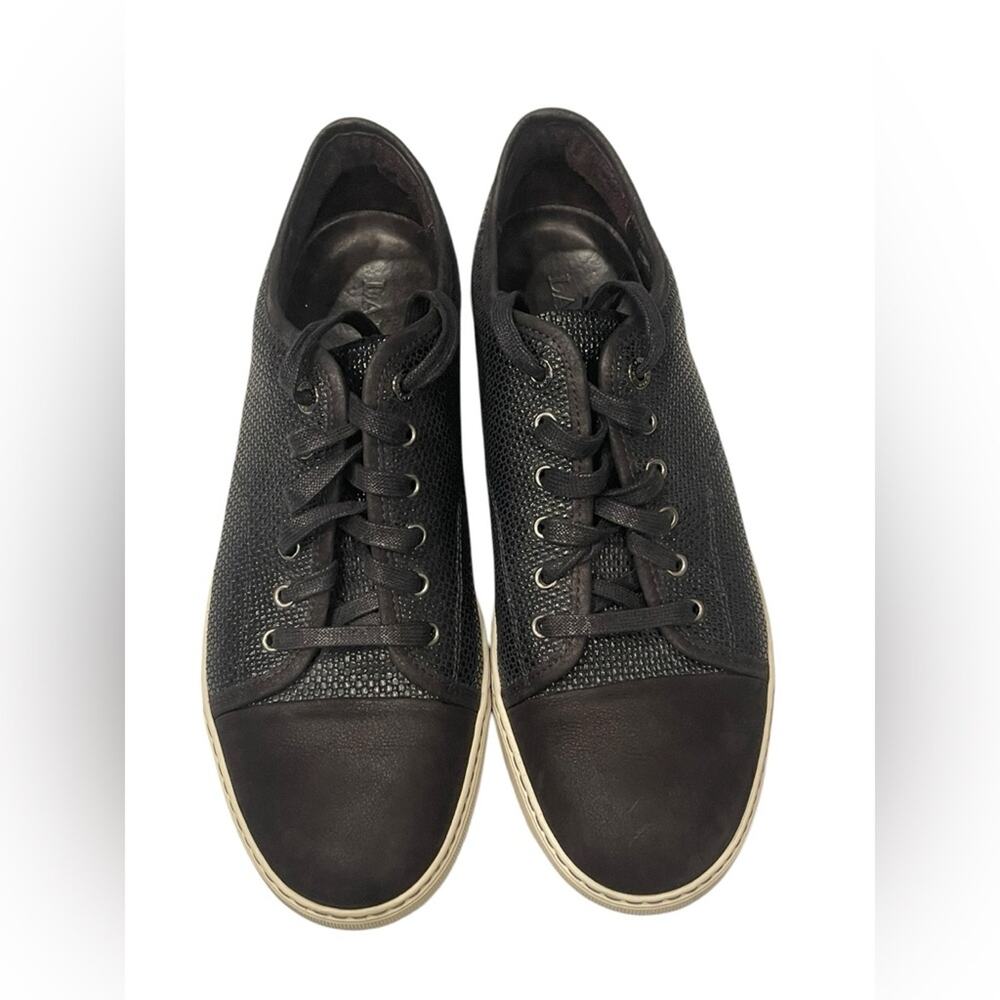 Lanvin Leather Black Leather Low Top Sneakers Size 10